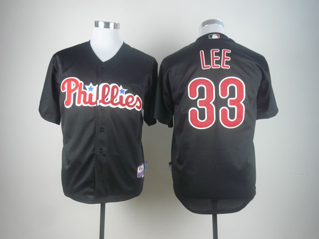 Men Philadelphia Phillies 33 Lee Black MLB Jerseys